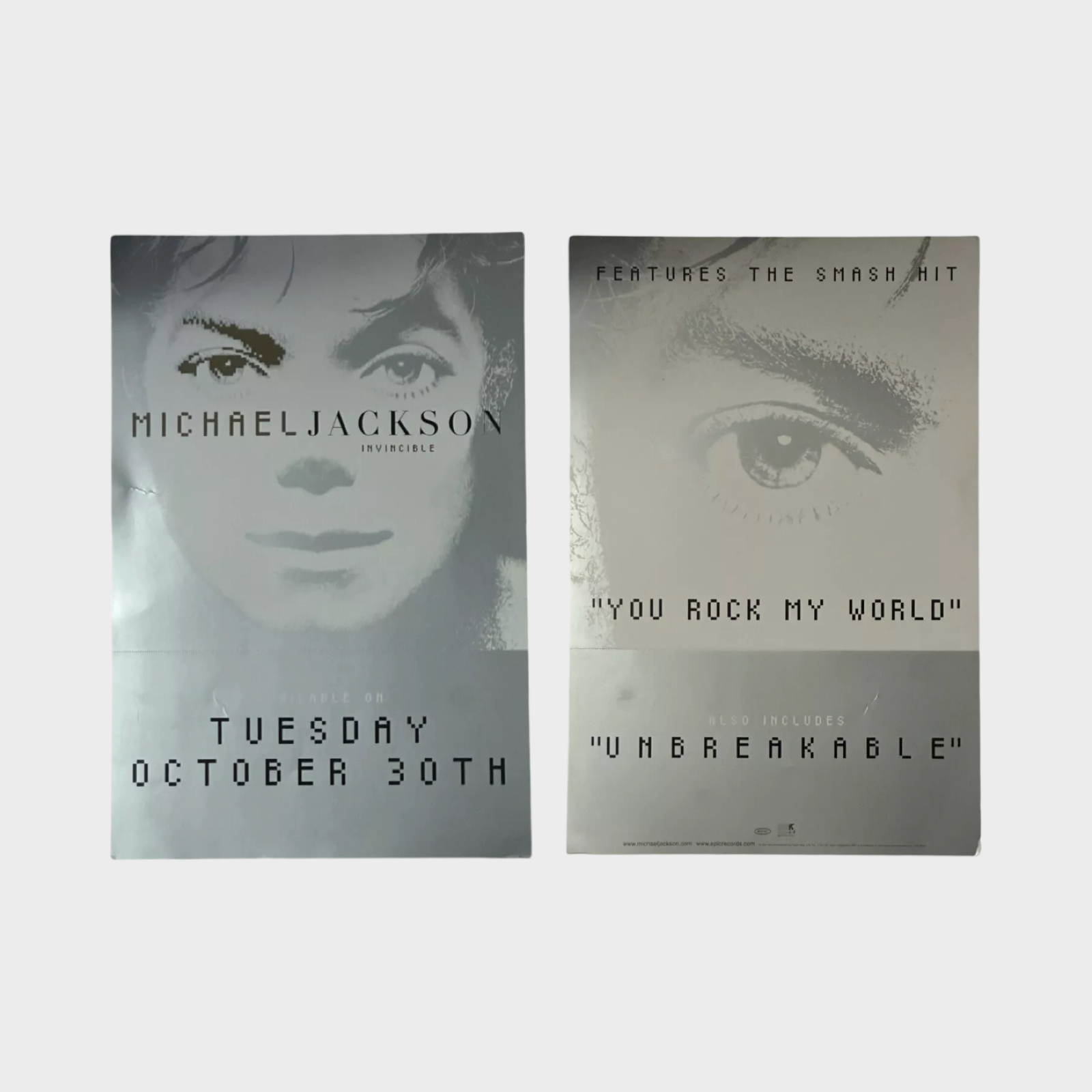 Michael Jackson Invincible Double Sided Promo Poster 12” x 18”