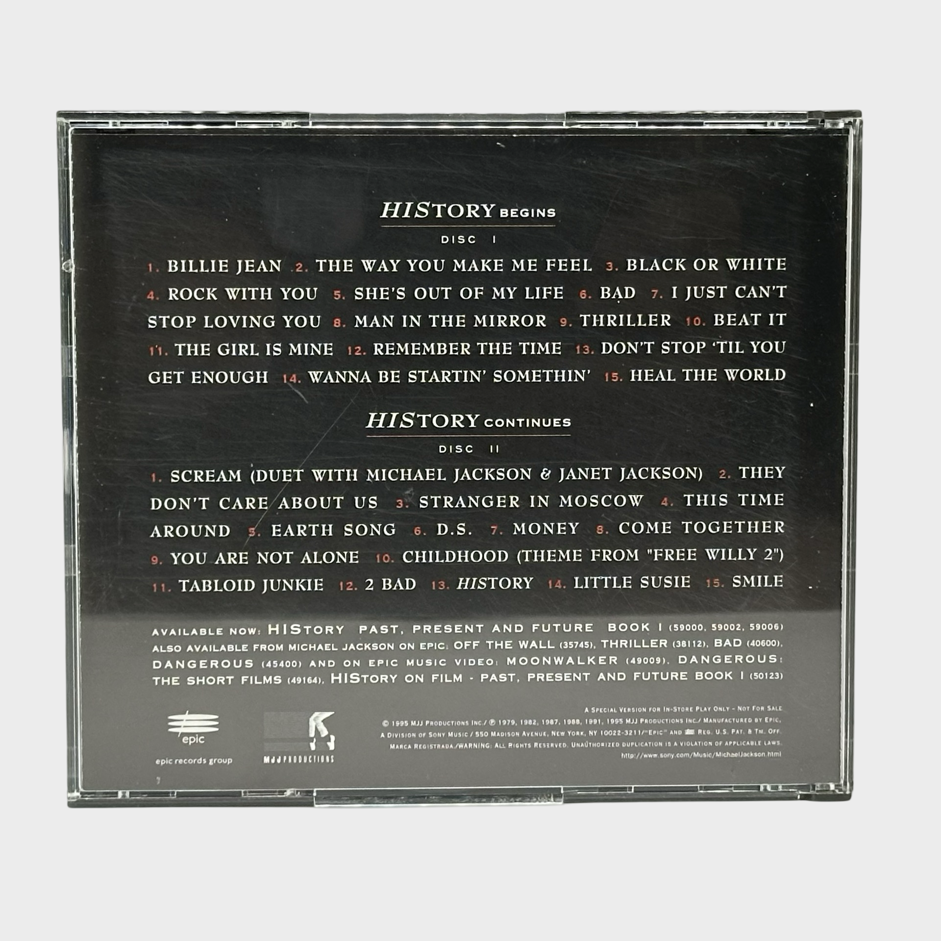 Michael Jackson 'HIStory' In-Store Play CD (USA) – Michael Jackson