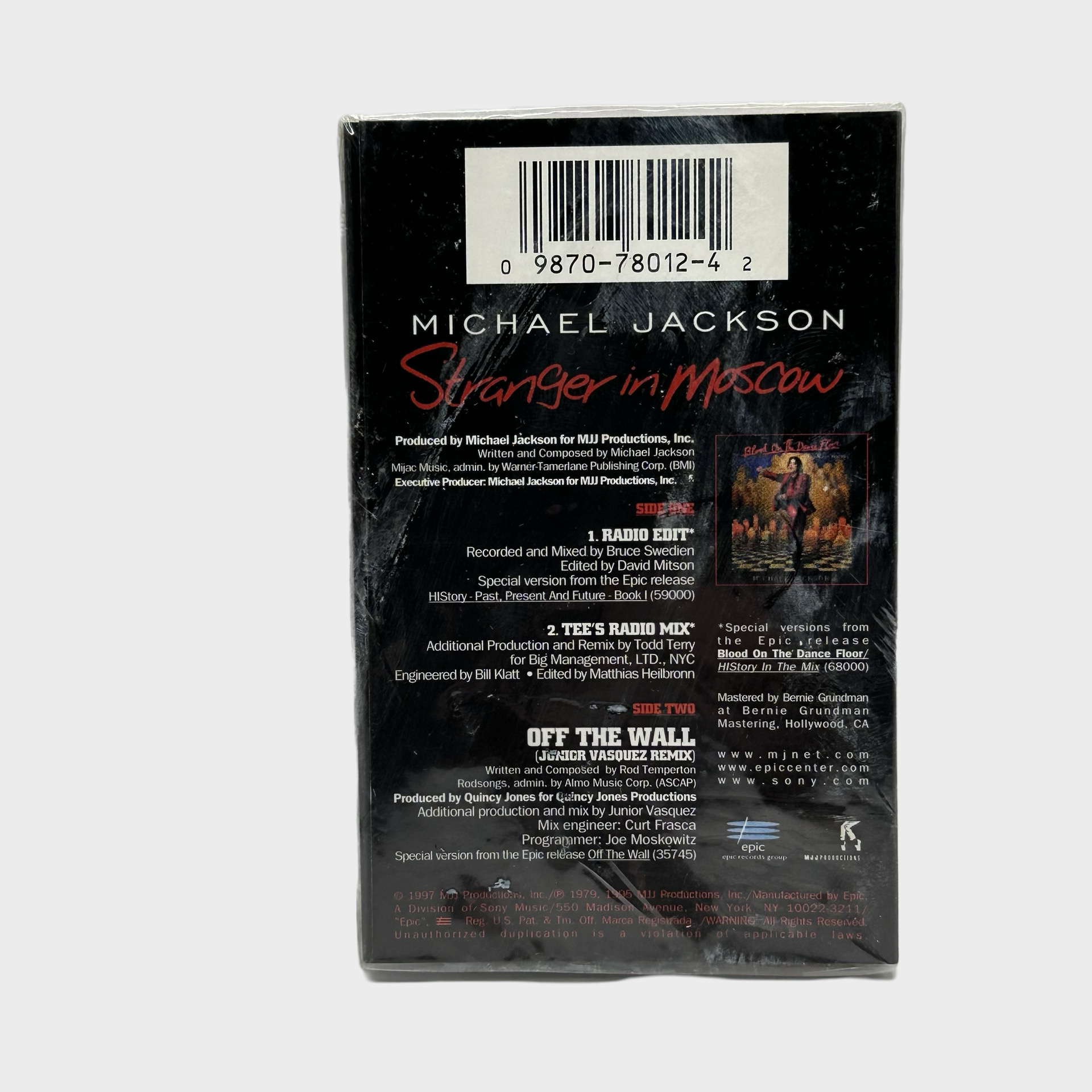 Michael Jackson 'Stranger In Moscow' Sealed Cassette Single