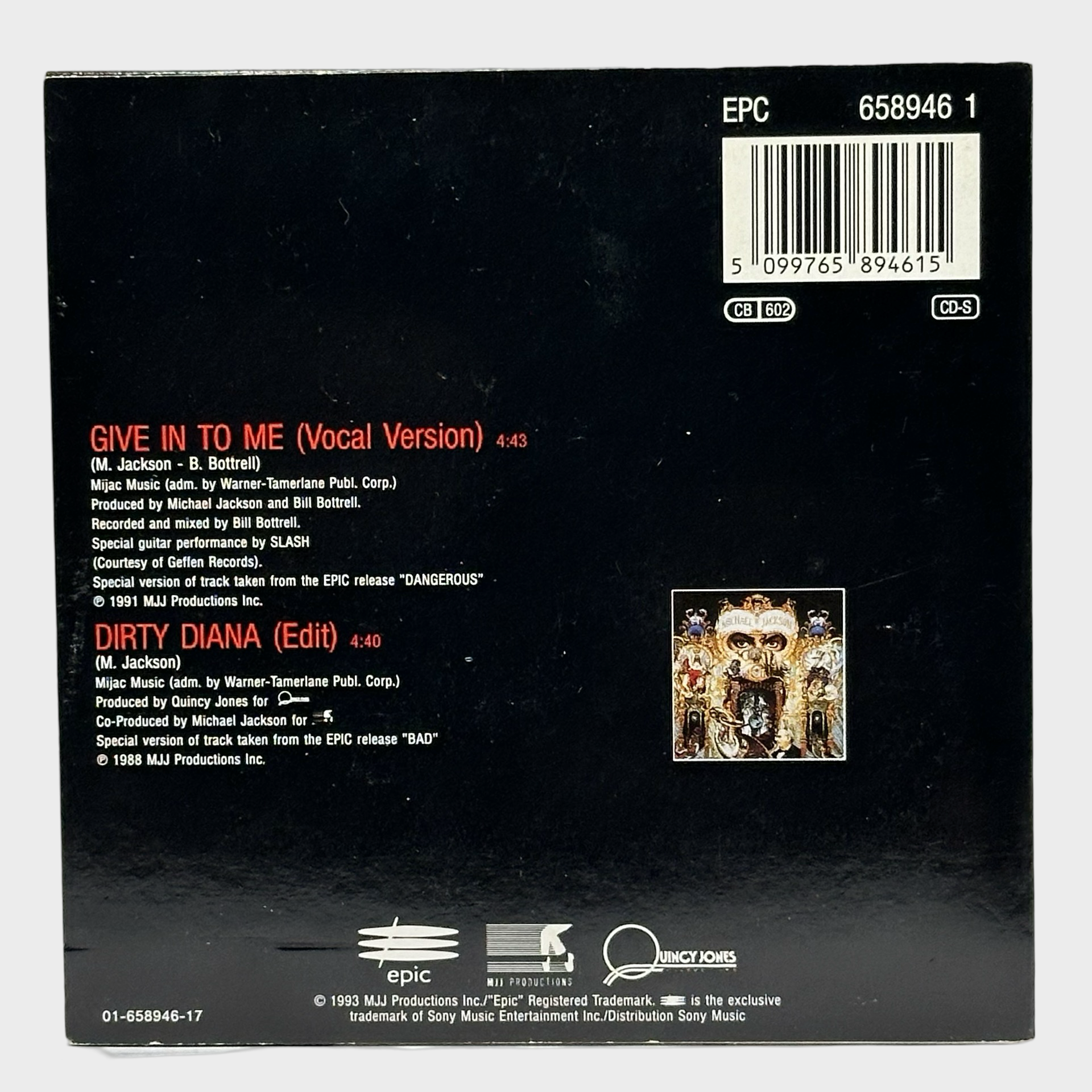 Michael Jackson 'Give In To Me' CD Single (EURO) – Michael Jackson