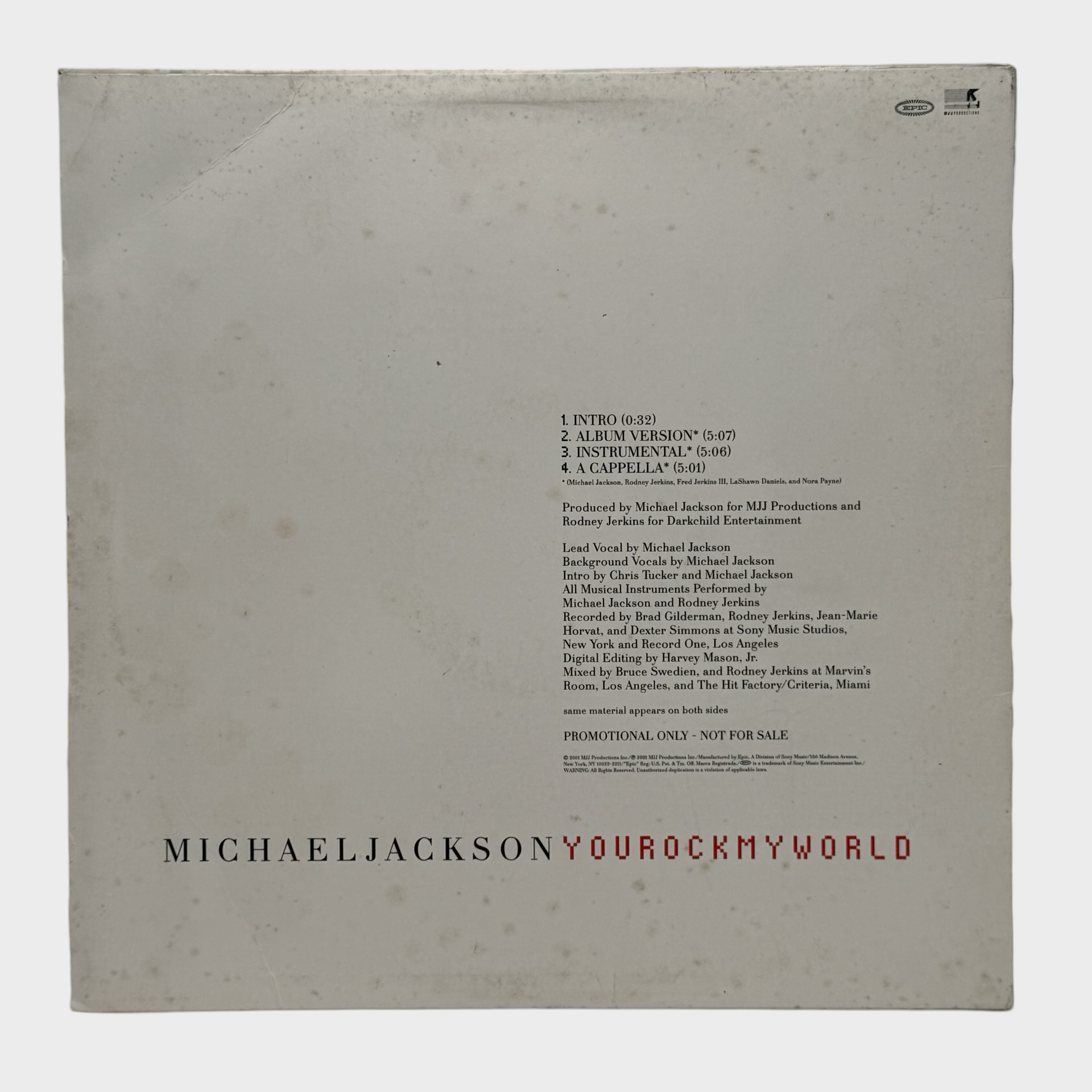 Michael Jackson You Rock My World 12″ Single (UK) – Michael
