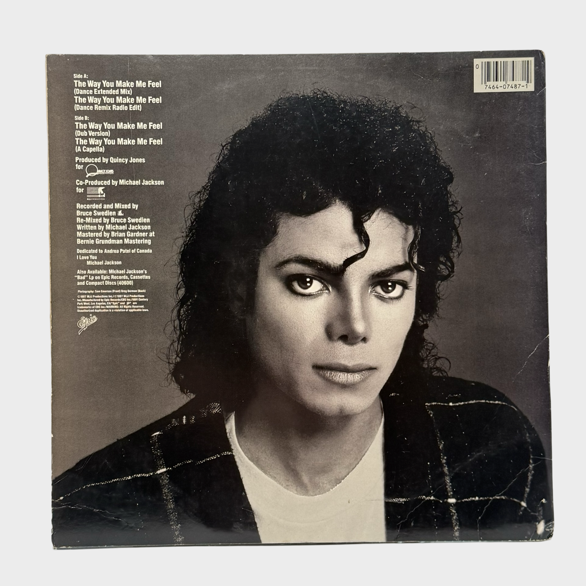 Michael Jackson The Way You Make Me Feel 12″ Single (USA