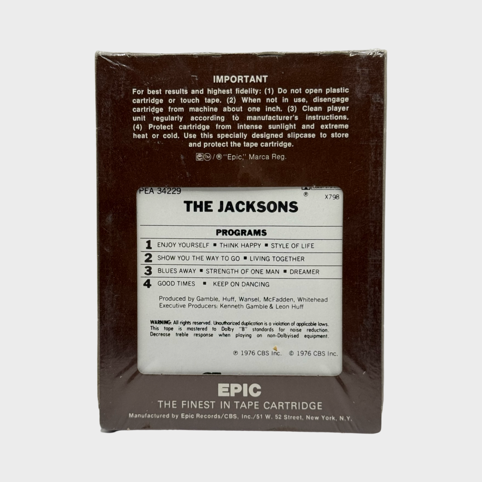 The Jacksons Self Titled Sealed 8-Track Tape (USA) - Image 2