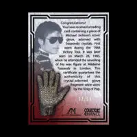 MJ Limited Edition Swarovski Glove Swatch Silver Trading Card