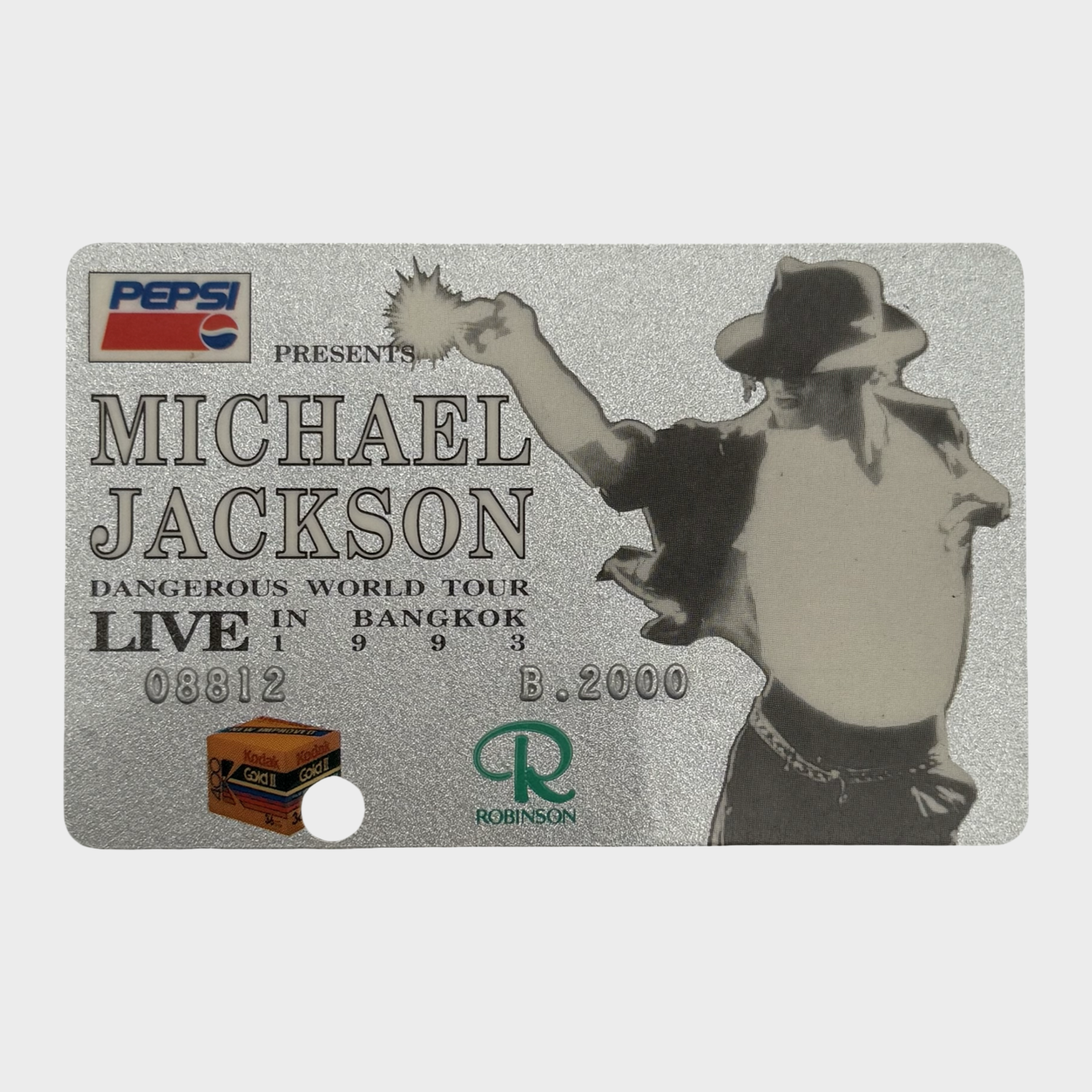 Michael Jackson Dangerous World Tour Bangkok Concert Ticket Card