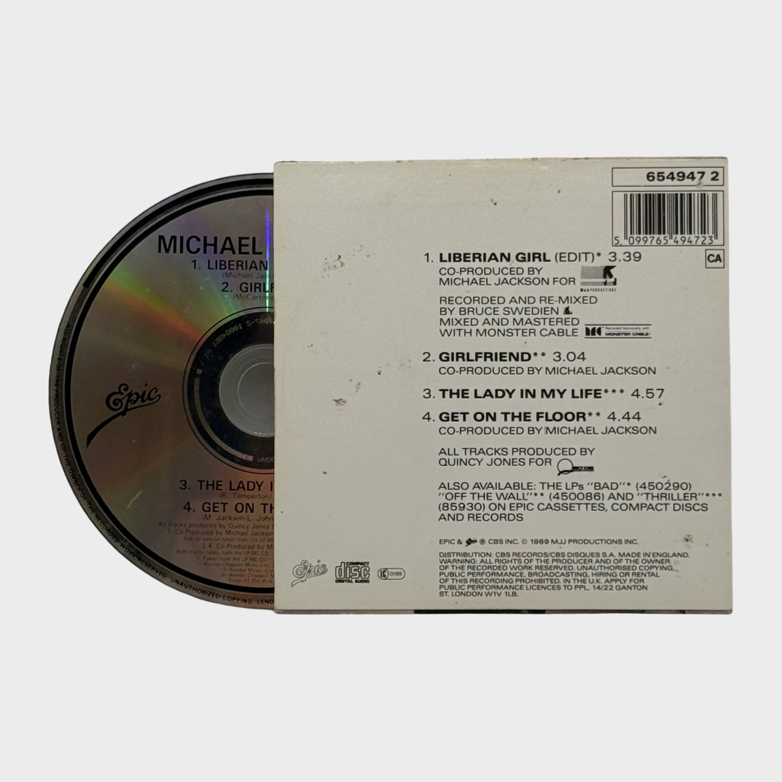 Michael Jackson 'Liberian Girl' Cardsleeve CD Single (UK