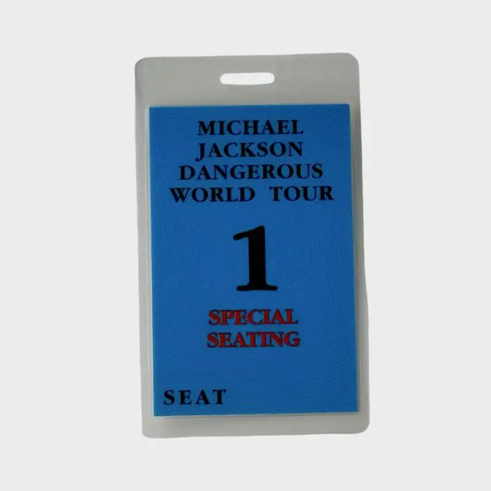 Michael Jackson Dangerous Tour Laminated Pass Special Seating # 1