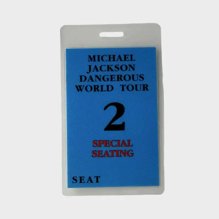 Michael Jackson Dangerous Tour Laminated Pass Special Seating # 2