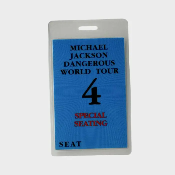 Michael Jackson Dangerous Tour Laminated Pass Special Seating # 4