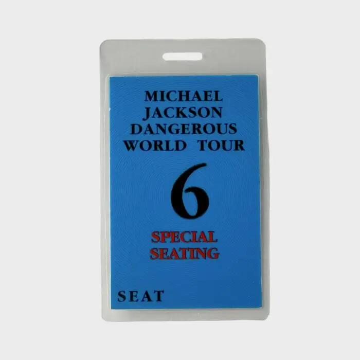 Michael Jackson Dangerous Tour Laminated Pass Special Seating # 6