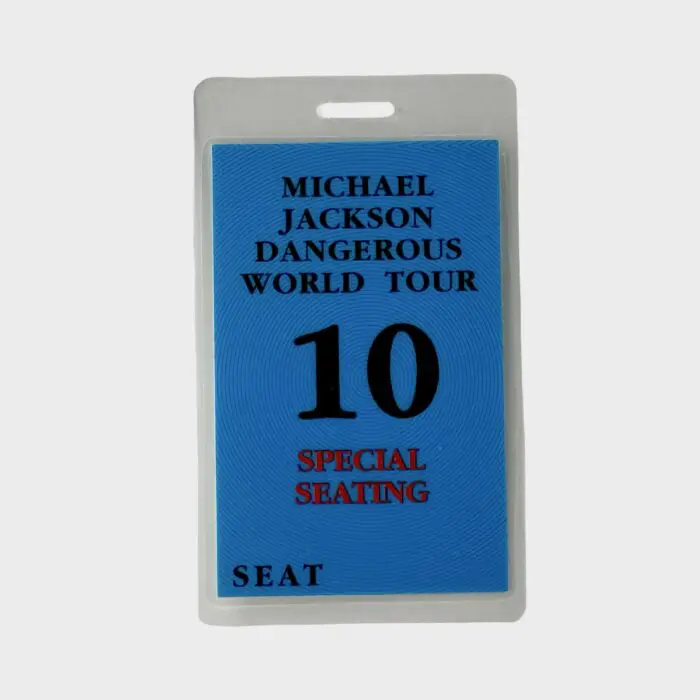 Michael Jackson Dangerous Tour Laminated Pass Special Seating # 10
