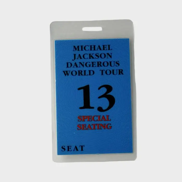 Michael Jackson Dangerous Tour Laminated Pass Special Seating # 13