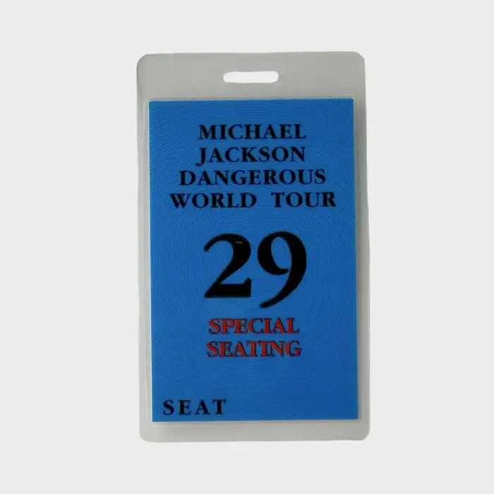 Michael Jackson Dangerous Tour Laminated Pass Special Seating # 29