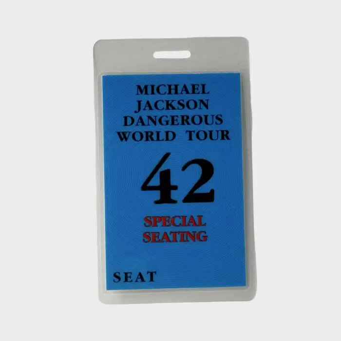 Michael Jackson Dangerous Tour Laminated Pass Special Seating # 42