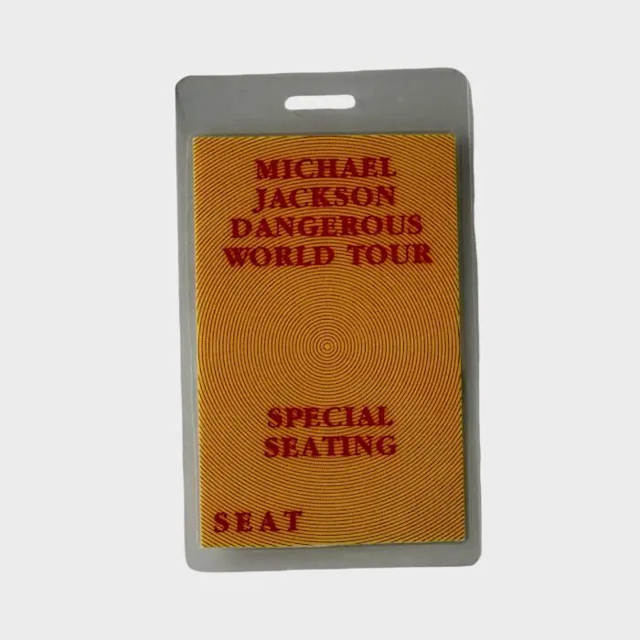 Michael Jackson Dangerous Tour Laminated Pass Special Seating