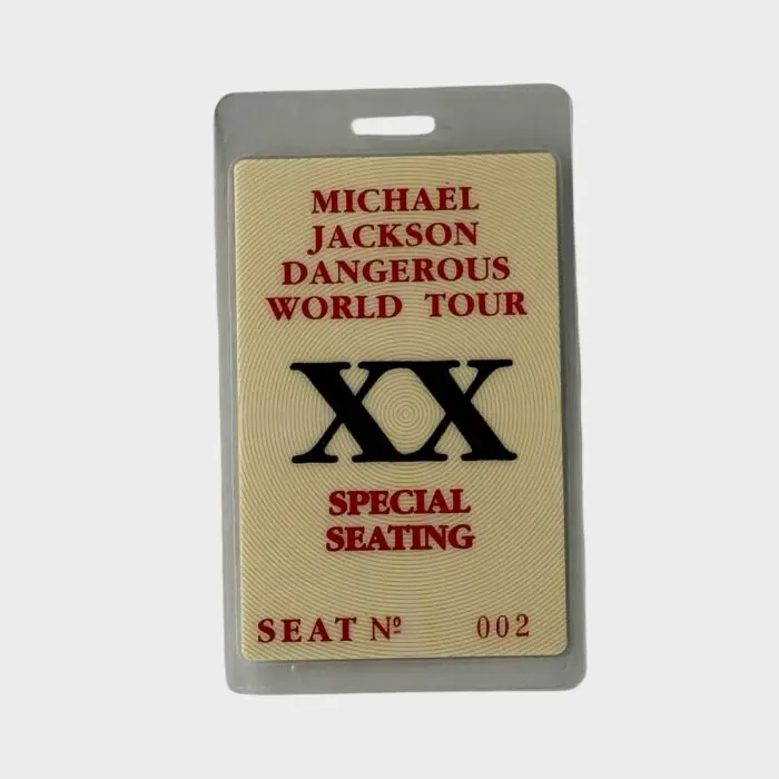 Michael Jackson Dangerous Tour Laminated Pass Special Seating XX 002