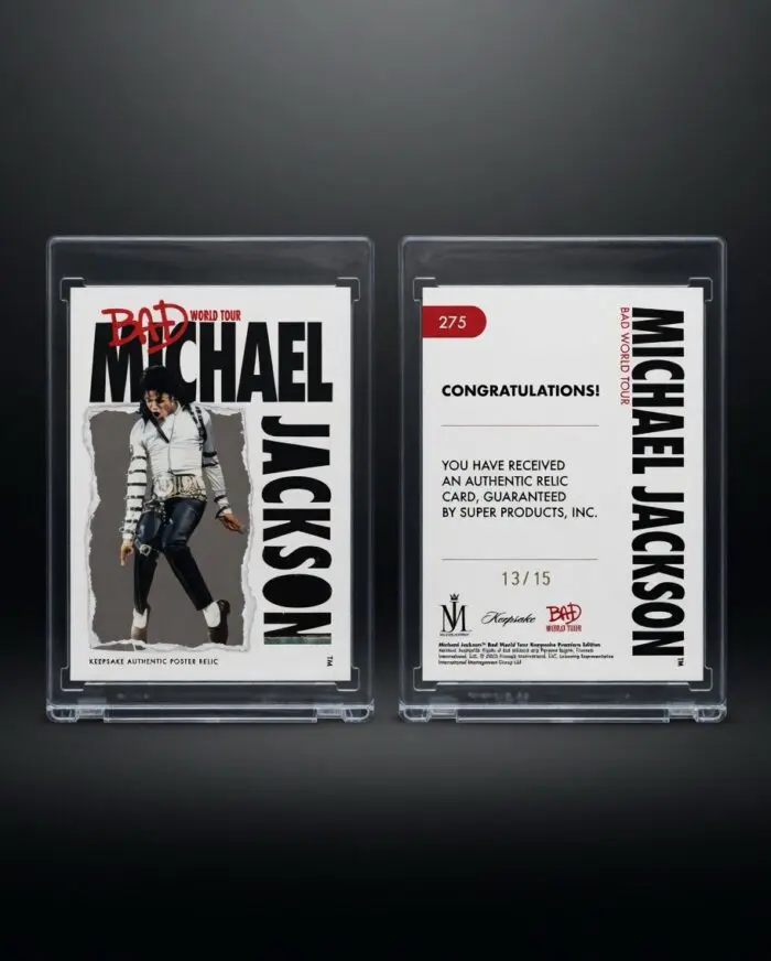 Michael Jackson BAD Tour Keepsake # 275 Platinum Relic Trading Card 13/15