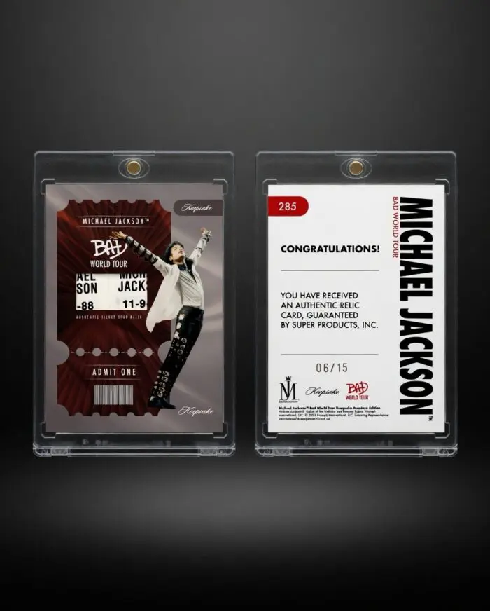 Michael Jackson BAD Tour Keepsake # 285 Platinum Relic Trading Card 06/15