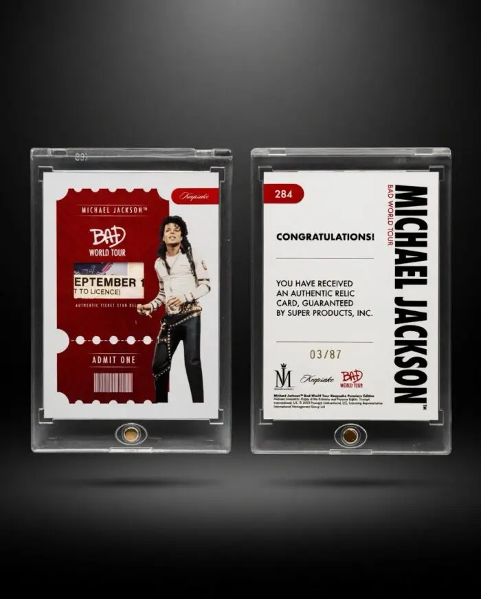 Michael Jackson BAD Tour Keepsake # 284 Red Relic Trading Card 03/87