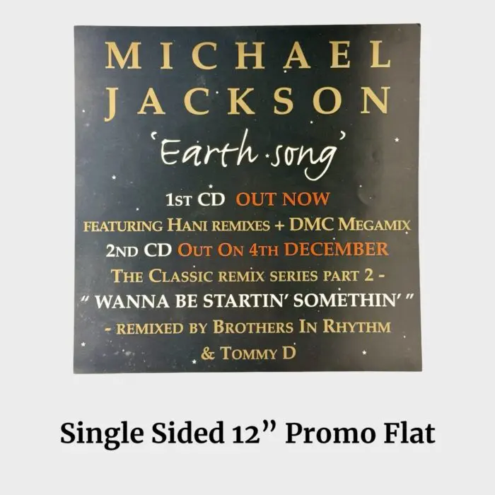 Michael Jackson Earth Song Single-Sided Promo 12" Record Store Flat Poster