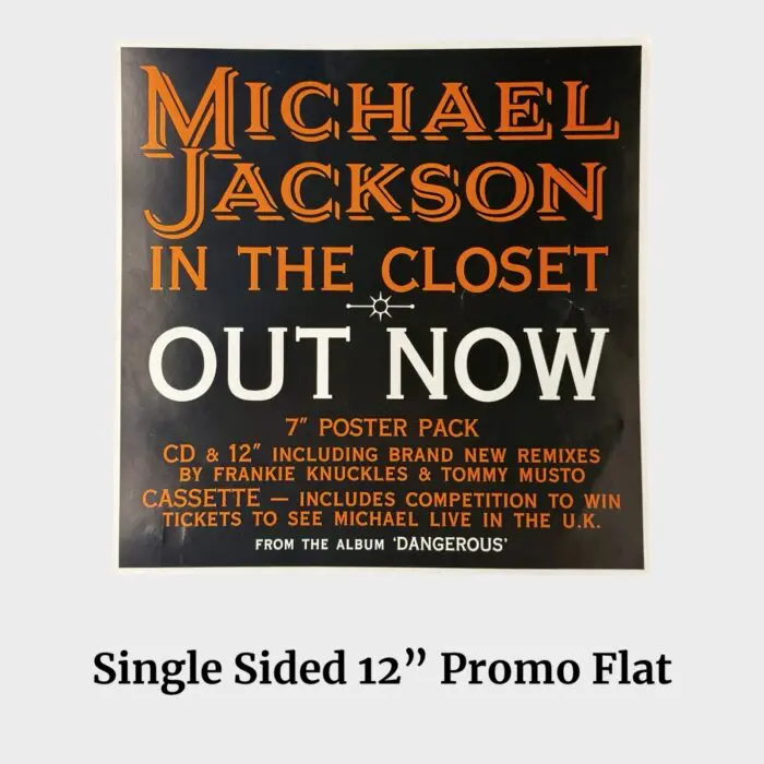 Michael Jackson In The Closet Single-Sided Promo 12" Record Store Flat Poster