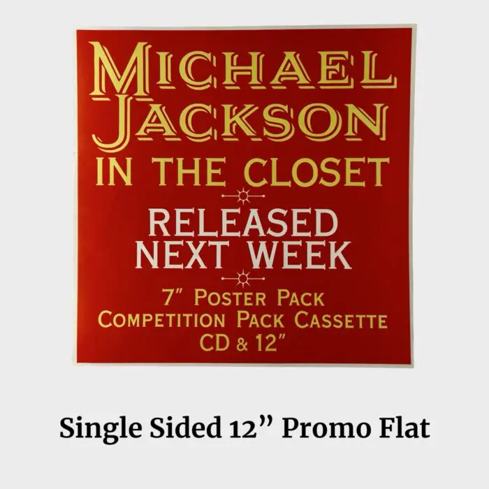 Michael Jackson In The Closet Single-Sided Promo 12" Record Store Flat Poster