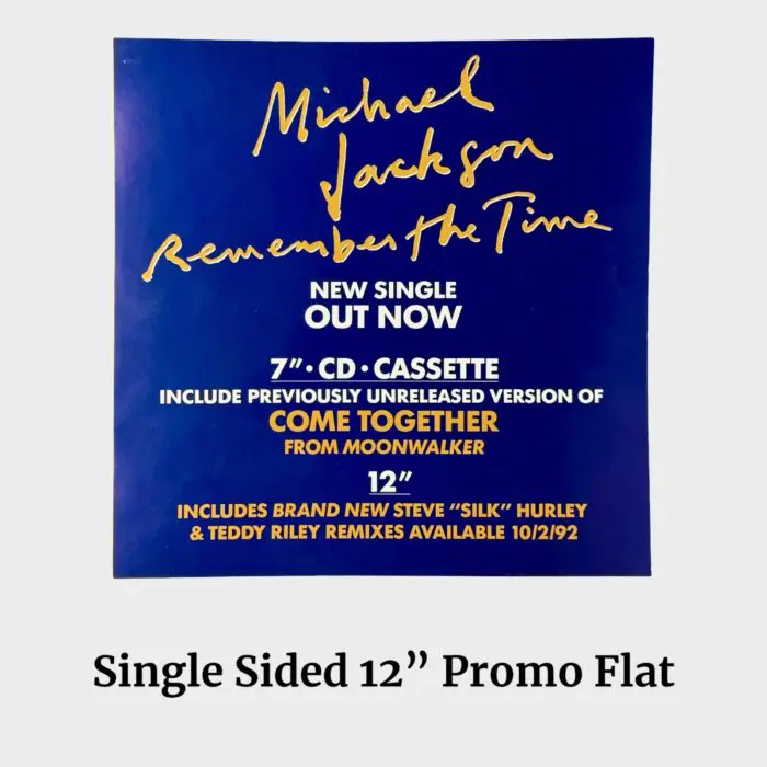 Michael Jackson Remember The Time Single-Sided Promo 12" Record Store Flat Poster