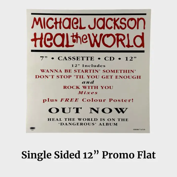 Michael Jackson Heal The World Single-Sided Promo 12" Record Store Flat Poster