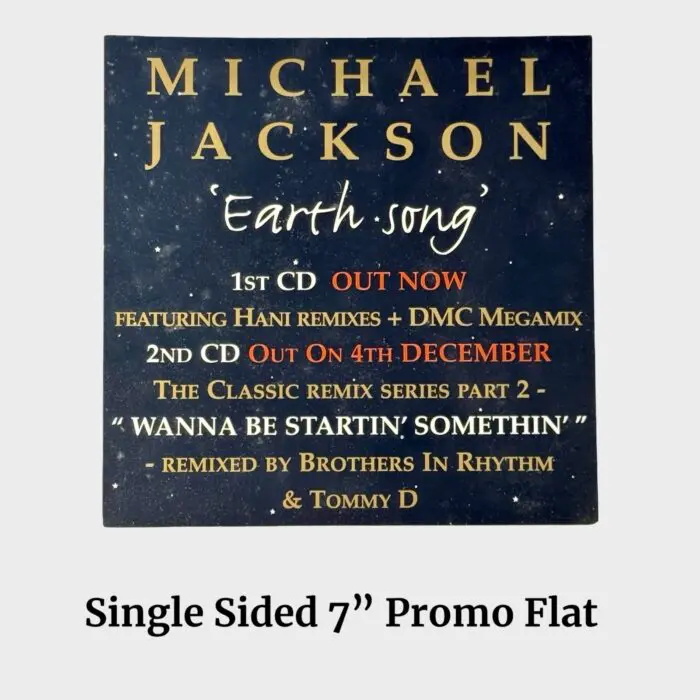 Michael Jackson Earth Song Single-Sided Promo 7" Record Store Flat Poster