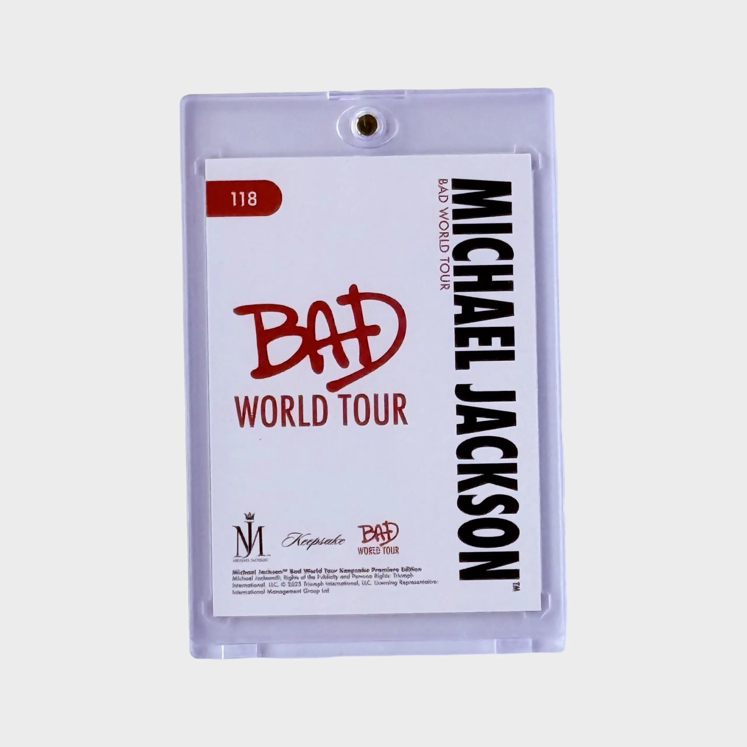Michael Jackson BAD Tour Keepsake Trading Card # 118 Base VIP Pass
