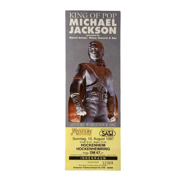 Michael Jackson HIStory World Tour Hockenheim Germany August 10, 1997 Ticket