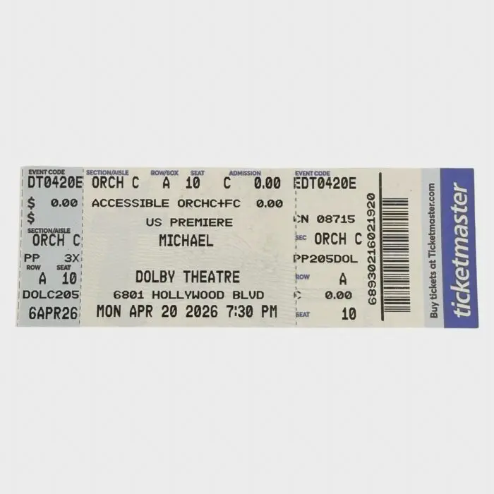 Michael (2026) Hollywood US Movie Premiere Original Ticket
