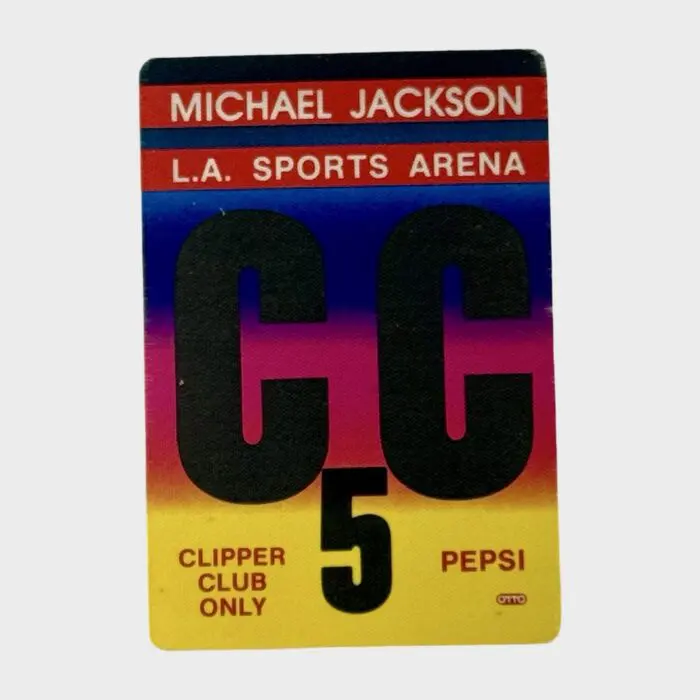 Michael Jackson BAD Tour Cloth Backstage Pass L.A. Sports Arena