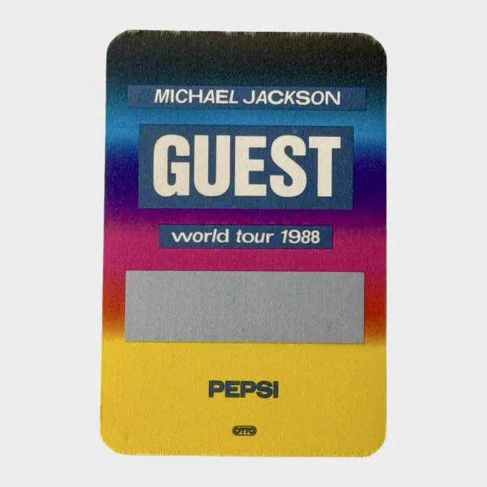 Michael Jackson BAD Tour Cloth Backstage Pass Guest