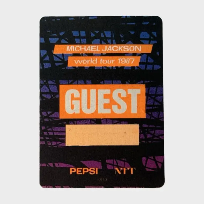 Michael Jackson BAD Tour Cloth Backstage Pass Guest