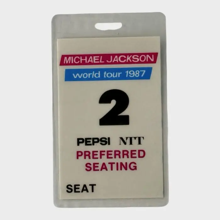Michael Jackson BAD Tour Laminated Preferred Seating Pass # 2