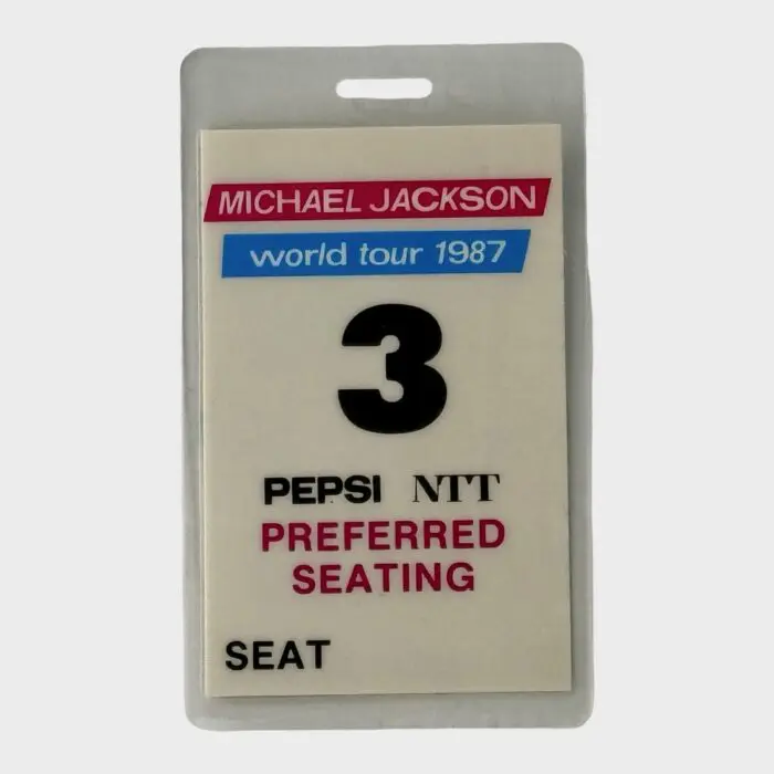Michael Jackson BAD Tour Laminated Preferred Seating Pass # 3