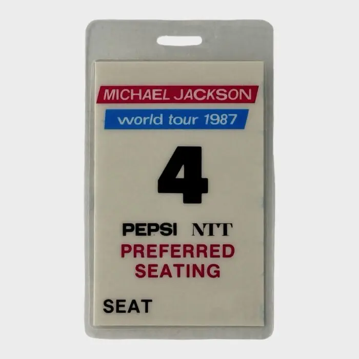 Michael Jackson BAD Tour Laminated Preferred Seating Pass # 4