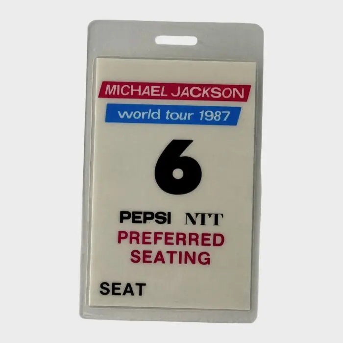 Michael Jackson BAD Tour Laminated Preferred Seating Pass # 6