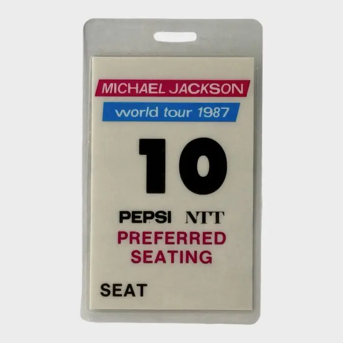 Michael Jackson BAD Tour Laminated Preferred Seating Pass # 10