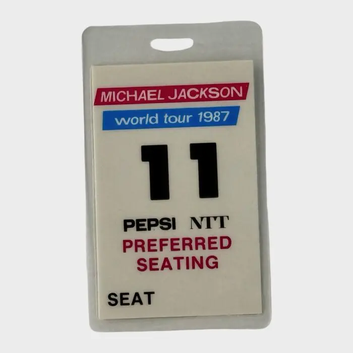 Michael Jackson BAD Tour Laminated Preferred Seating Pass # 11