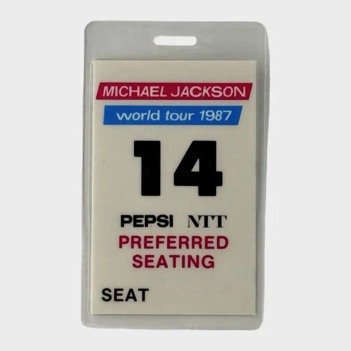 Michael Jackson BAD Tour Laminated Preferred Seating Pass # 14
