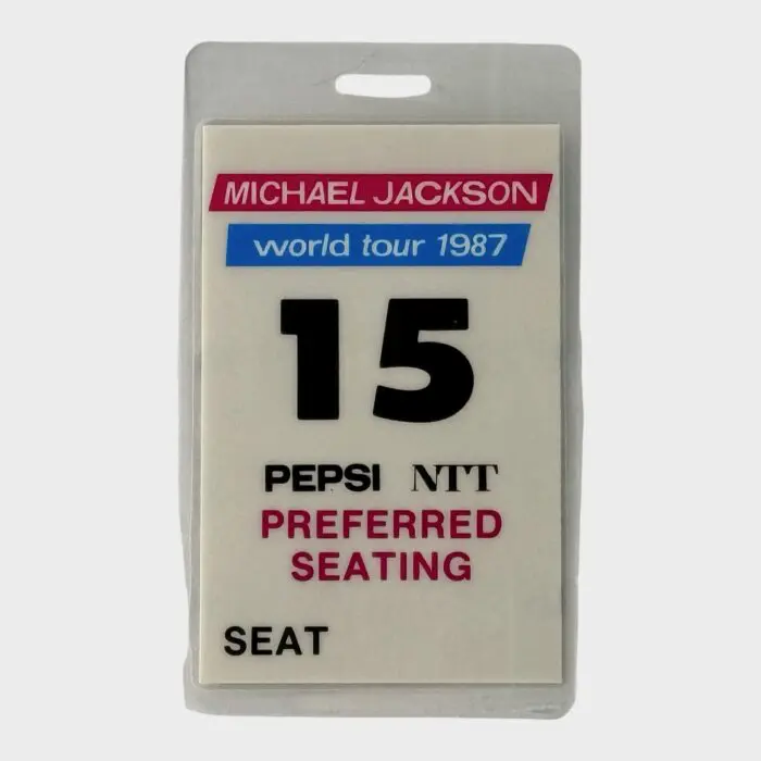 Michael Jackson BAD Tour Laminated Preferred Seating Pass # 15