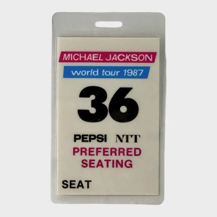 Michael Jackson BAD Tour Laminated Preferred Seating Pass # 36