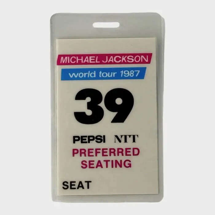 Michael Jackson BAD Tour Laminated Preferred Seating Pass # 39