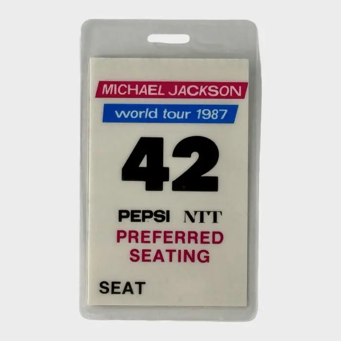 Michael Jackson BAD Tour Laminated Preferred Seating Pass # 42