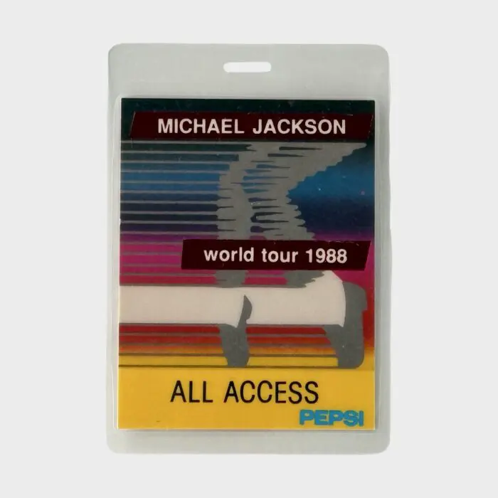 Michael Jackson BAD Tour Laminated All Access Backstage Pass Red