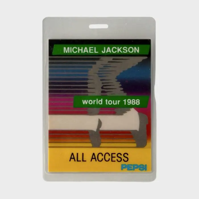 Michael Jackson BAD Tour Laminated All Access Backstage Pass Green