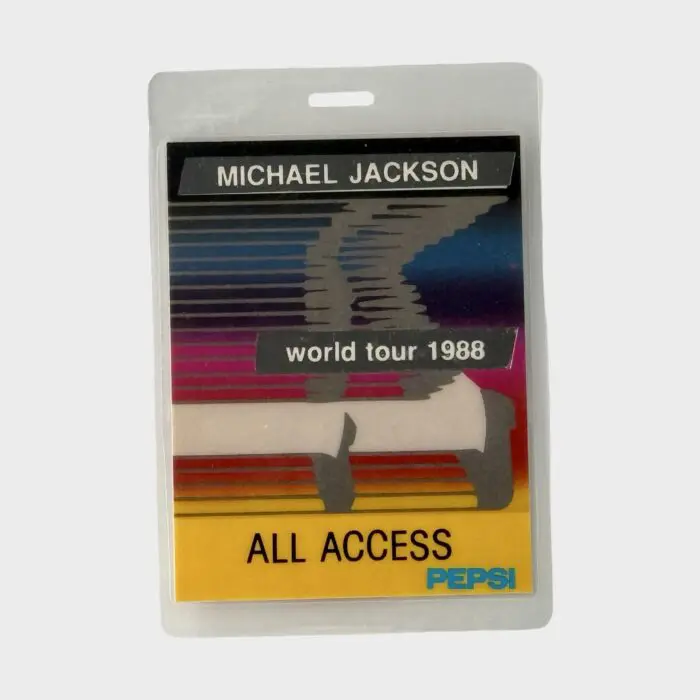 Michael Jackson BAD Tour Laminated All Access Backstage Pass Silver