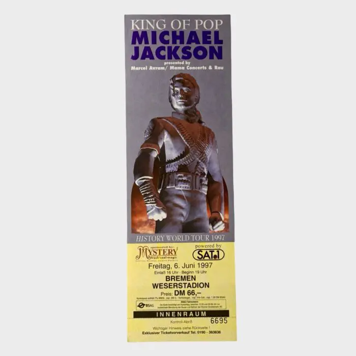 Michael Jackson HIStory World Tour Hockenheim Germany August 10, 1997 Ticket